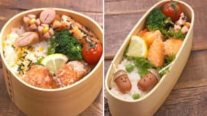 Grilled Karei-pan Bento & Salmon Tatsuta-age Bento