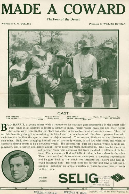 Made a Coward (1913) poster