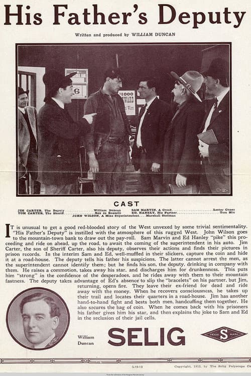 His Father's Deputy (1913) poster